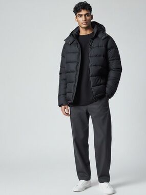 Steve & Barry’s Men's Black Hooded Puffer Jacket